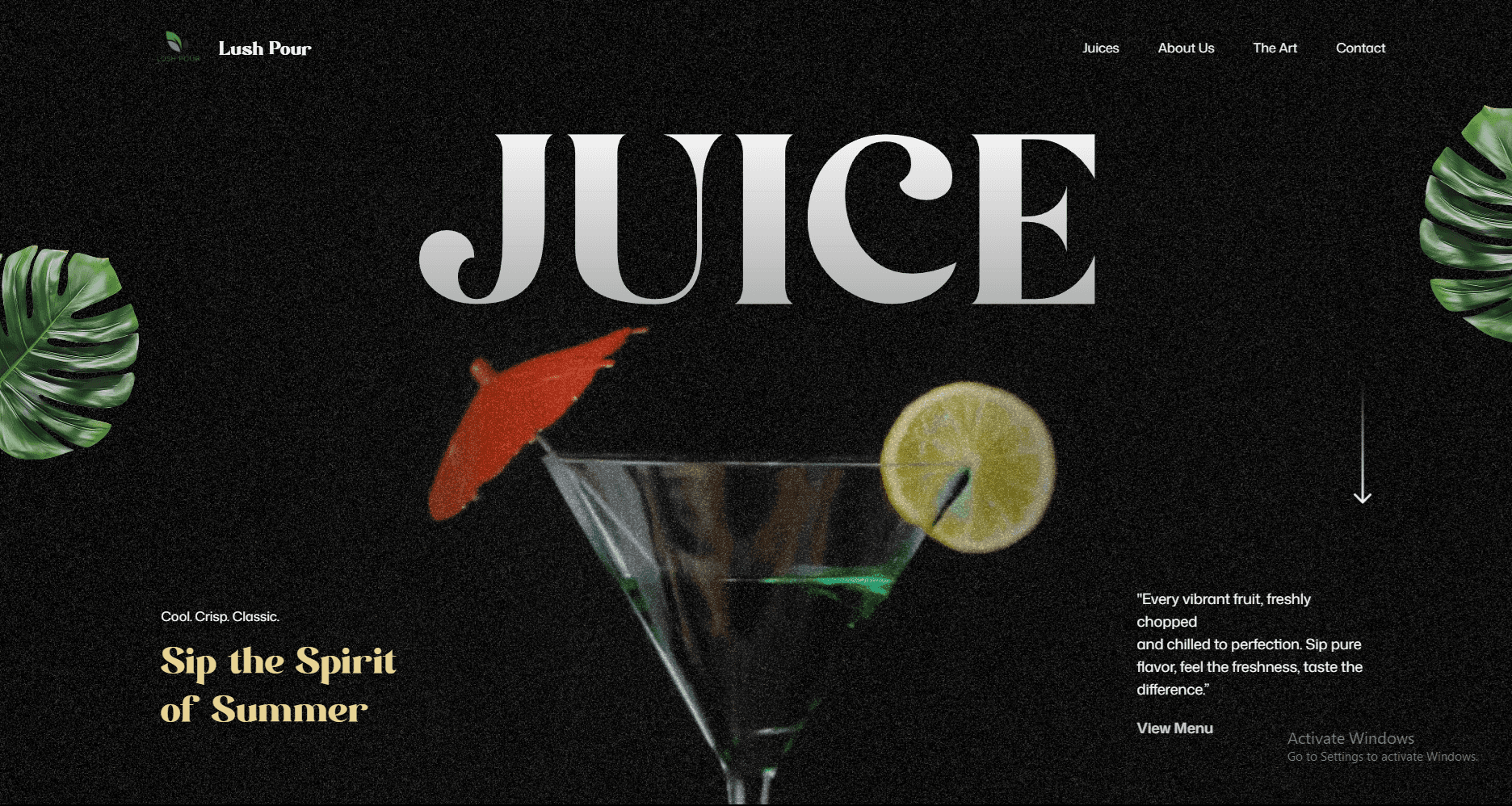 Lush Pour Animated Landing Page